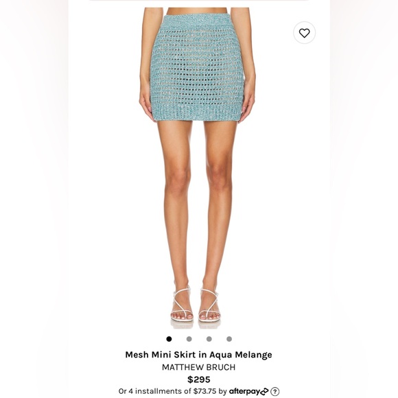 New MATTHEW BRUCH Revolve Mesh Mini Skirt in Aqua Melange